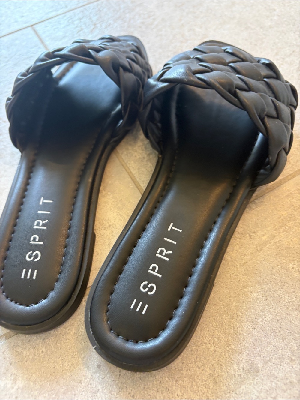 Esprit Braided Black Slide Sandals - Picture 3 of 3